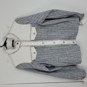 FDJ Margot Mixed Media Jacket Western Edwardian Twee Fringe Tweed Womens XS